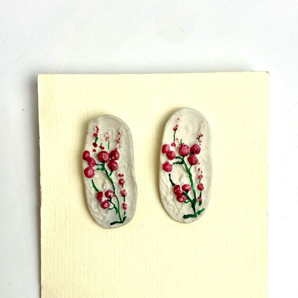 Woodland Spirit ceramic drop earrings